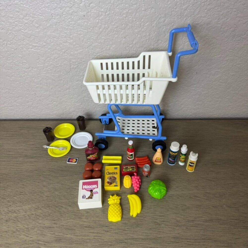 Vintage Barbie‎ Shoppin' Fun Cart and Groceries
